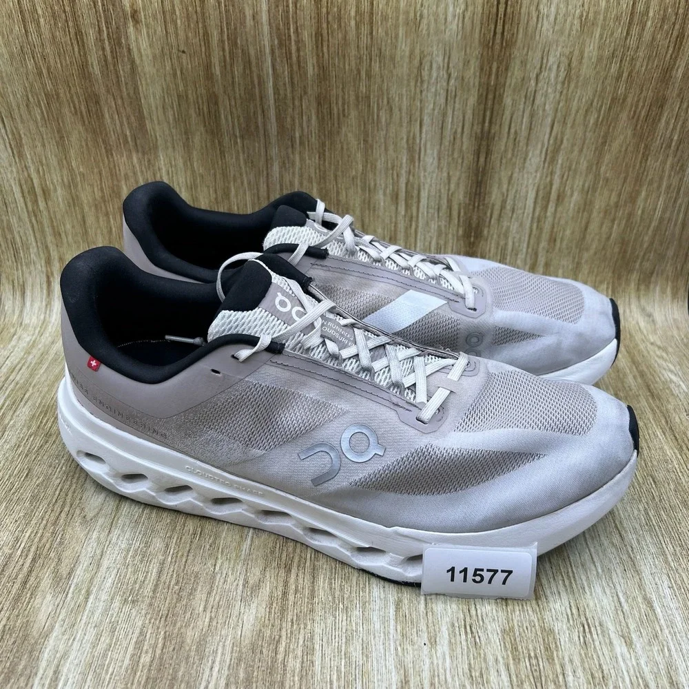 On Cloudsurfer Next Men's Size 12 Glacier White Running Shoes CloudTec Sneakers